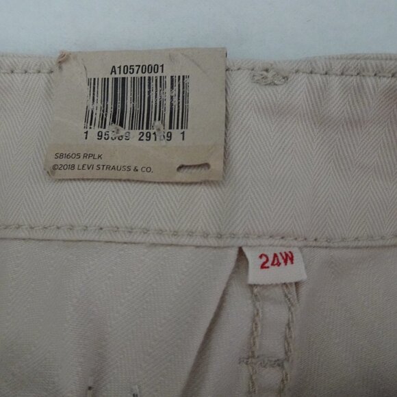 Levi's Straight Leg Pants Women's Plus Size 24W Beige Stretch Denim - Picture 7 of 8
